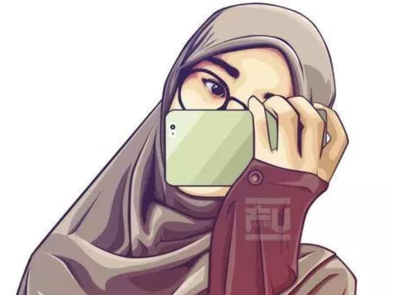 29 Gambar Lukisan Kartun Muslimah Miki Kartun