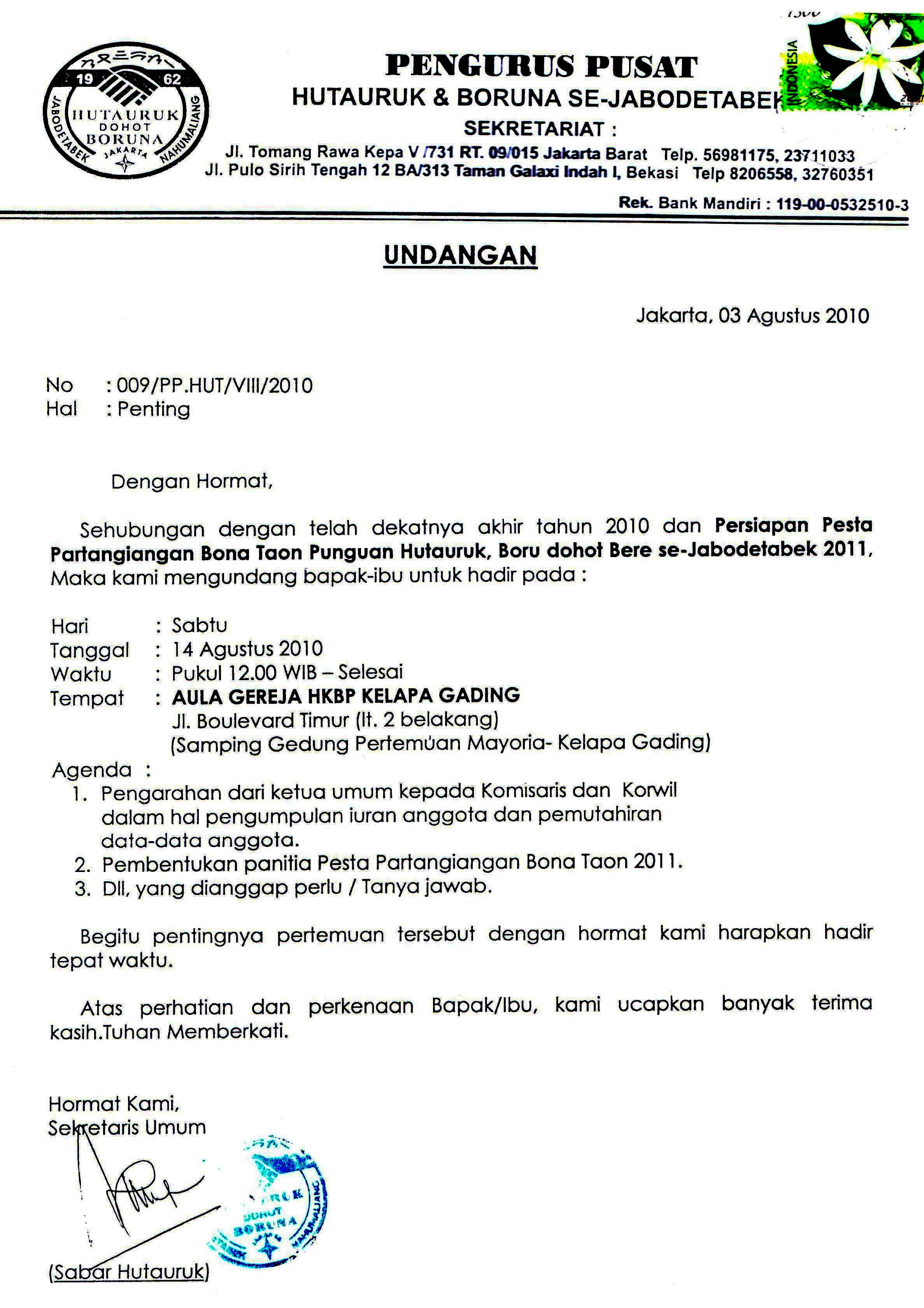 Contoh Surat Undangan Natal Resmi