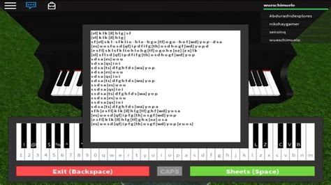 Piano Sheet Easy Roblox