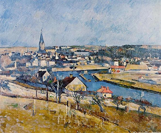 File: Melun visto de Le Mée-sur-Seine, por Paul Cézanne.jpg