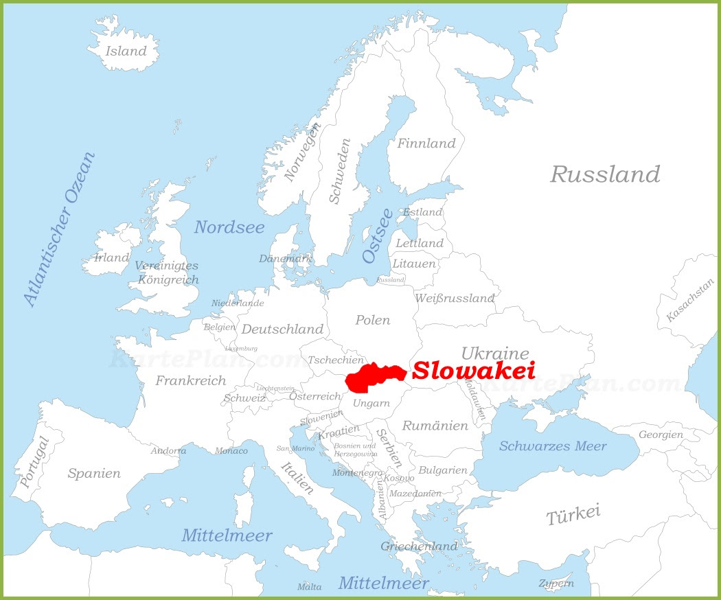 Slovakia Karte : Foto einer Karte der Slowakei und in der Hauptstadt