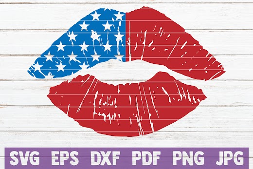 Free USA Lips Cut File SVG, PNG, EPS DXF File