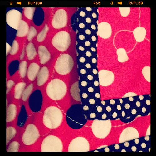 Mickey Mouse quilt binding.