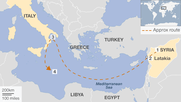 Map of the Mediterranean