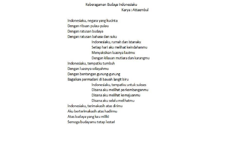 Puisi Tentang Keragaman Budaya