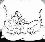 Tom & Jerry coloring pages showing Jerry taking a cat nap!
