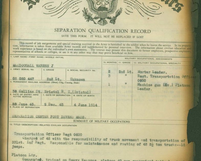 search army service records