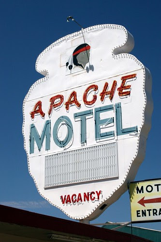 apache motel neon sign