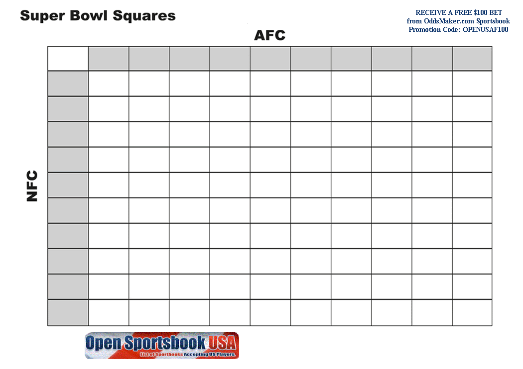 Free Printable Super Bowl Squares