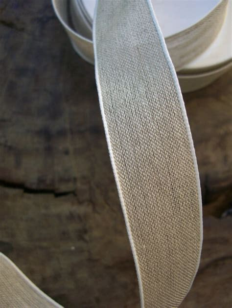 Linen Ribbon with White Edge 1" x 22yds Linen Ribbon with White Edge 1" x 22yds
