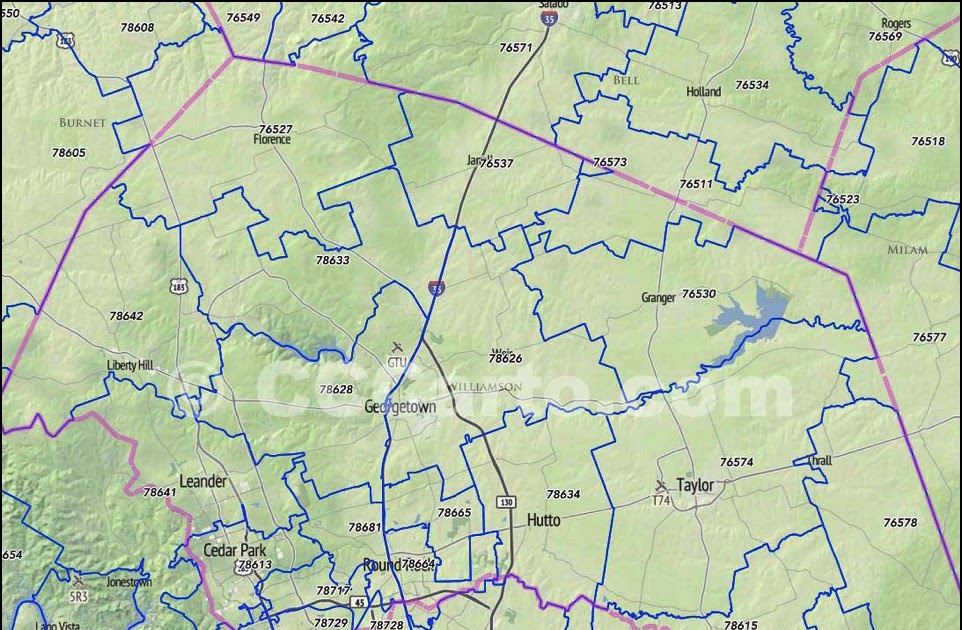 Williamson County Zip Code Map Australia Map 4880