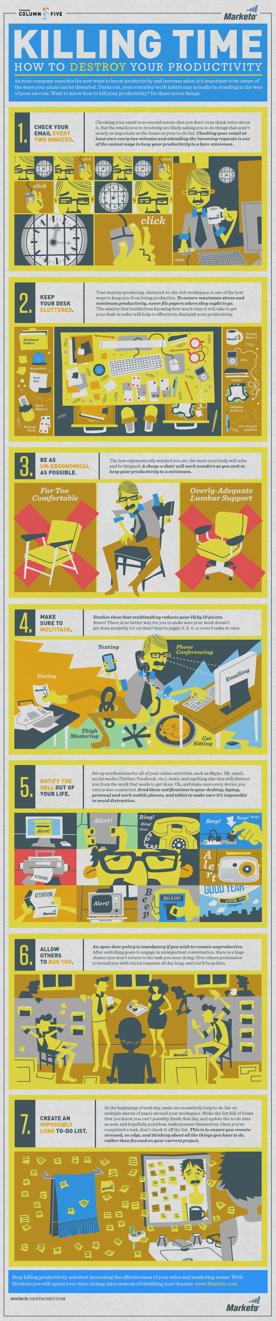 Killing Time: How to Destroy Your Productivity - #Infographic Killing Time: How to Destroy Your Productivity - #Infographic