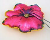 Weddings ring pillow, baby shower cushion, fucshia pink flower, hawaian weddings, handmade - MammaMiaBridal Weddings ring pillow, baby shower cushion, fucshia pink flower, hawaian weddings, handmade - MammaMiaBridal
