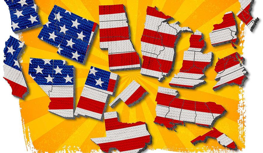 States Coming Apart Illustration by Greg Groesch/The Washington Times