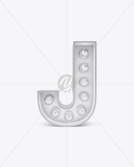 Download Letter J Light Bulb Sign Mockup PSD