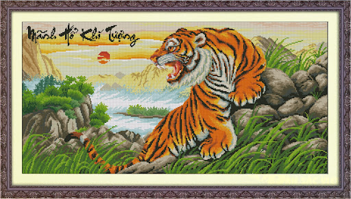 Mẫu tranh Mãnh Hổ Khí Tượng