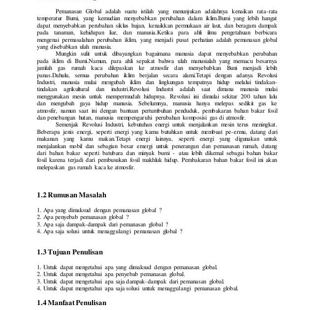 Contoh Makalah Emisi Karbon Dan Perubahan Iklim