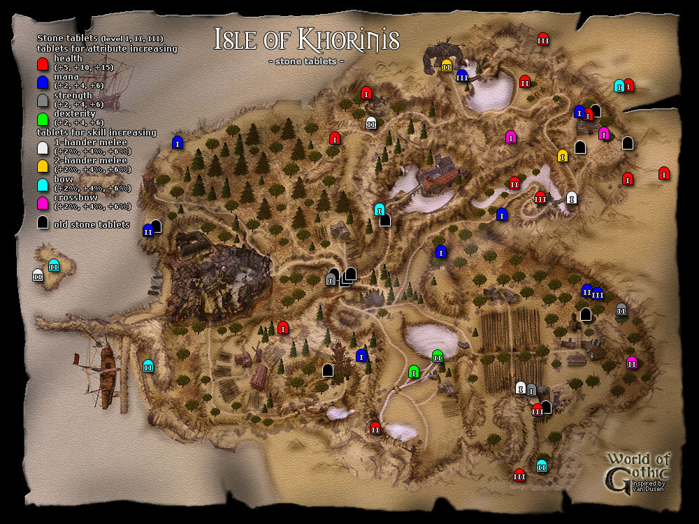 Świat Gothica: Gothic 2 Noc Kruka Mapy Kamiennych Tablic Świat Gothica: Gothic 2 Noc Kruka Mapy Kamiennych Tablic