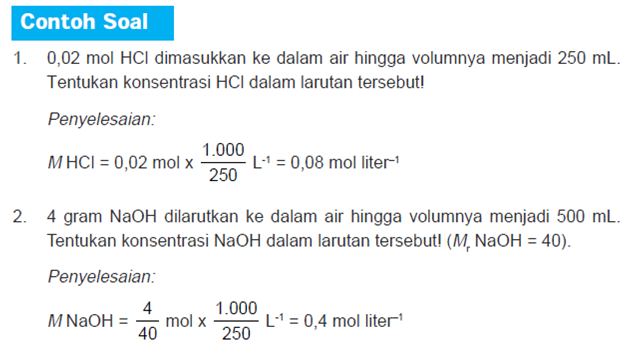 Contoh Soal Molaritas