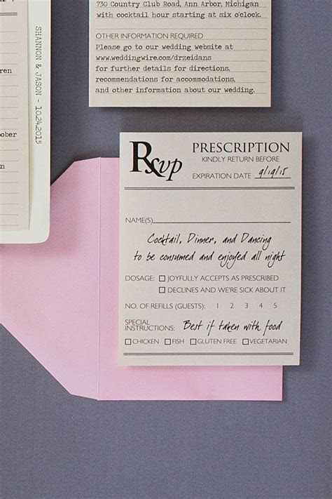 Medical Themed Wedding Invitations Response cards Medical Themed Wedding Invitations Response cards