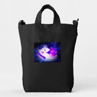 snowshoe toxic purple double vision kitty duck canvas bag