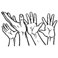 Hands Reaching Up Drawing