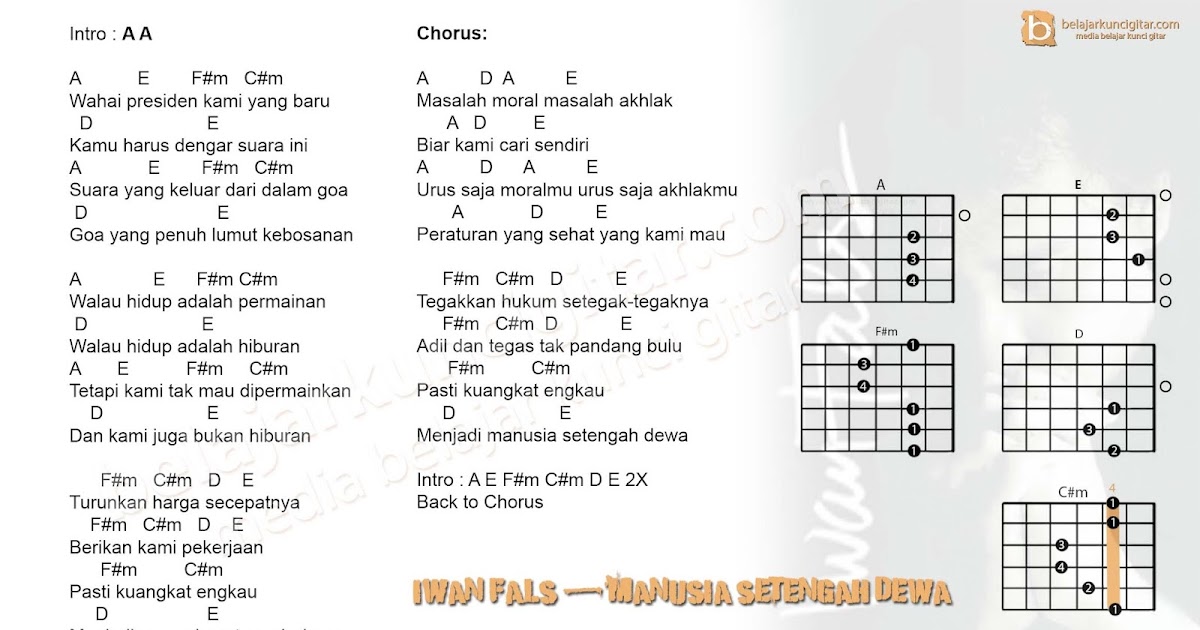 Gambar Kunci Gitar Iwan Fals Ibu My Life Story