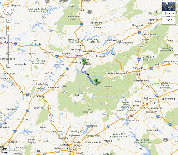 Map Of Tennessee And North Carolina Border