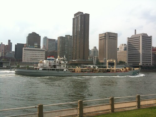 A barge on the East River