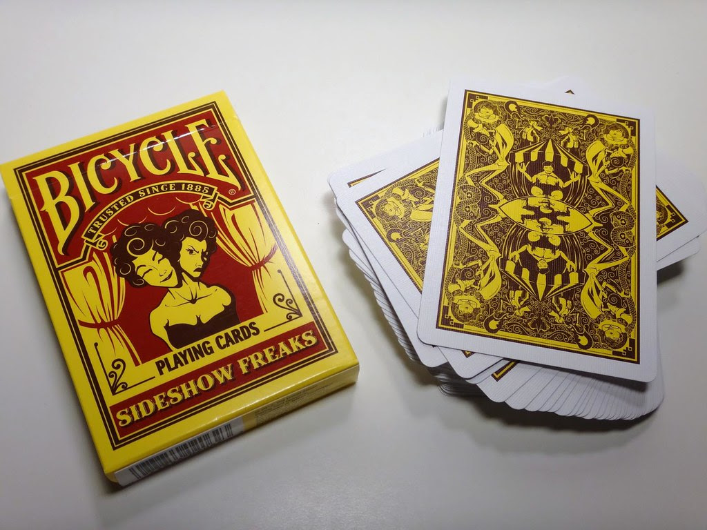 Bicycle Sideshow Freaks playing cards tuck box card back