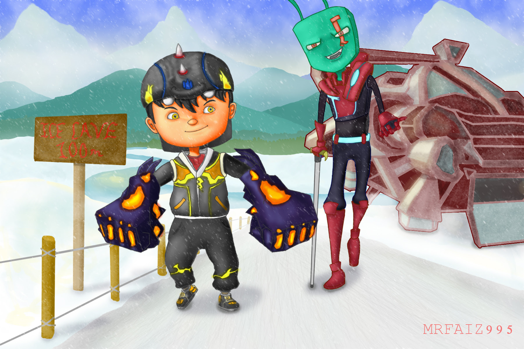 Gambar Boboiboy Api Air Ice - Walls Zee