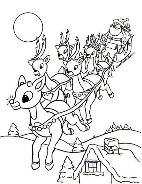 free printable christmas reindeer coloring pages