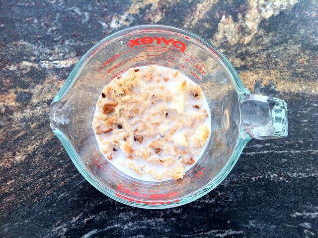 Milk Added to Crumbled Bread