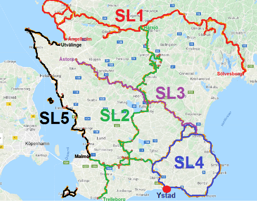 Karta över Skåneleden | Karta