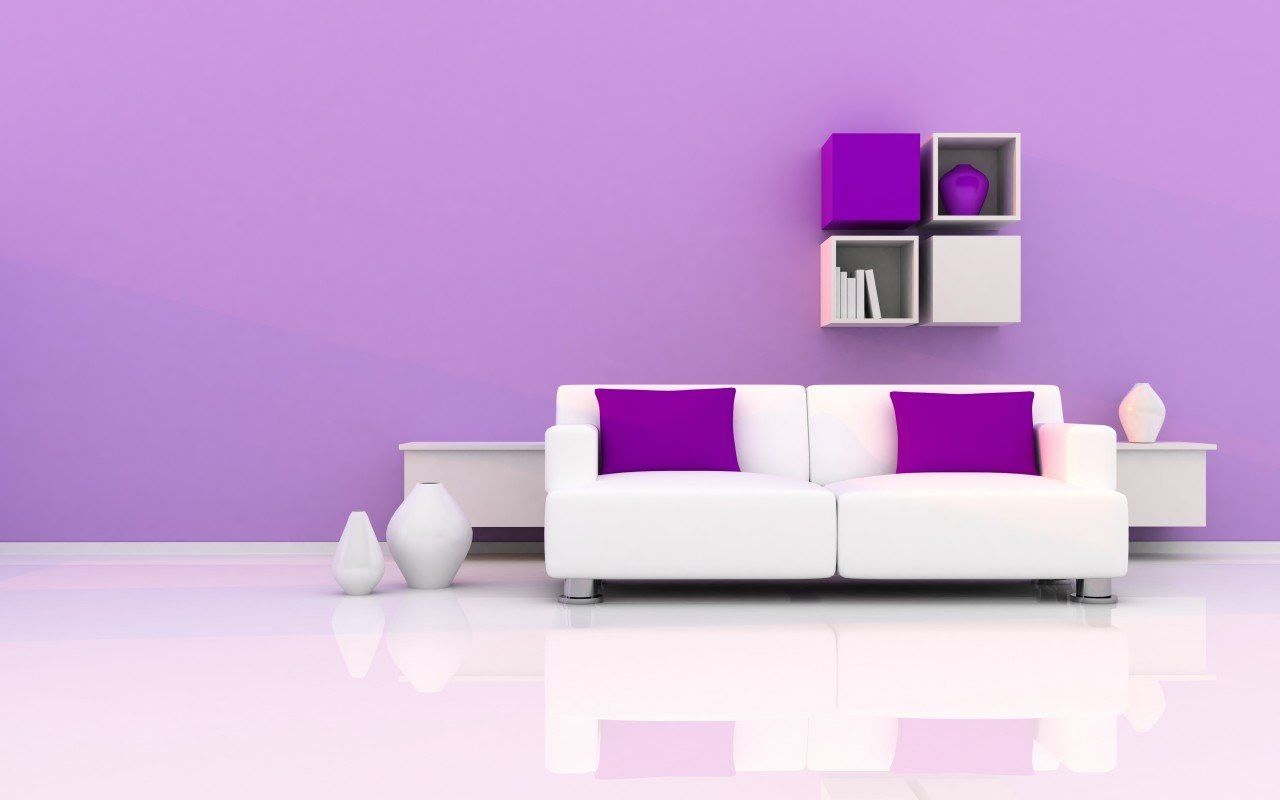 Arrière-plan minimaliste intérieur violet et blanc.