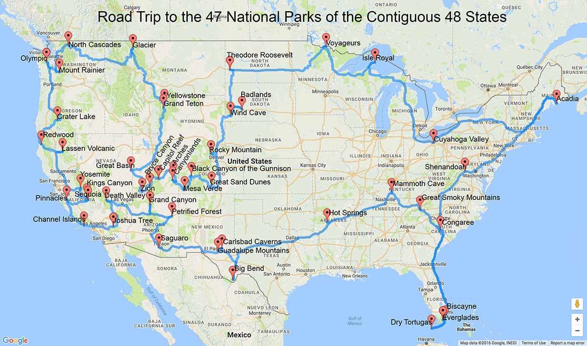 Map Of Western Us National Parks Dates