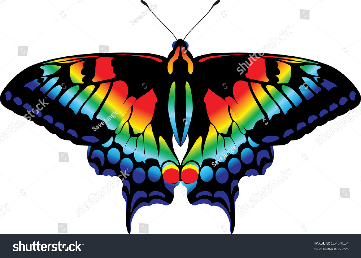 158 Rainbow Butterfly Svg SVG PNG EPS DXF File