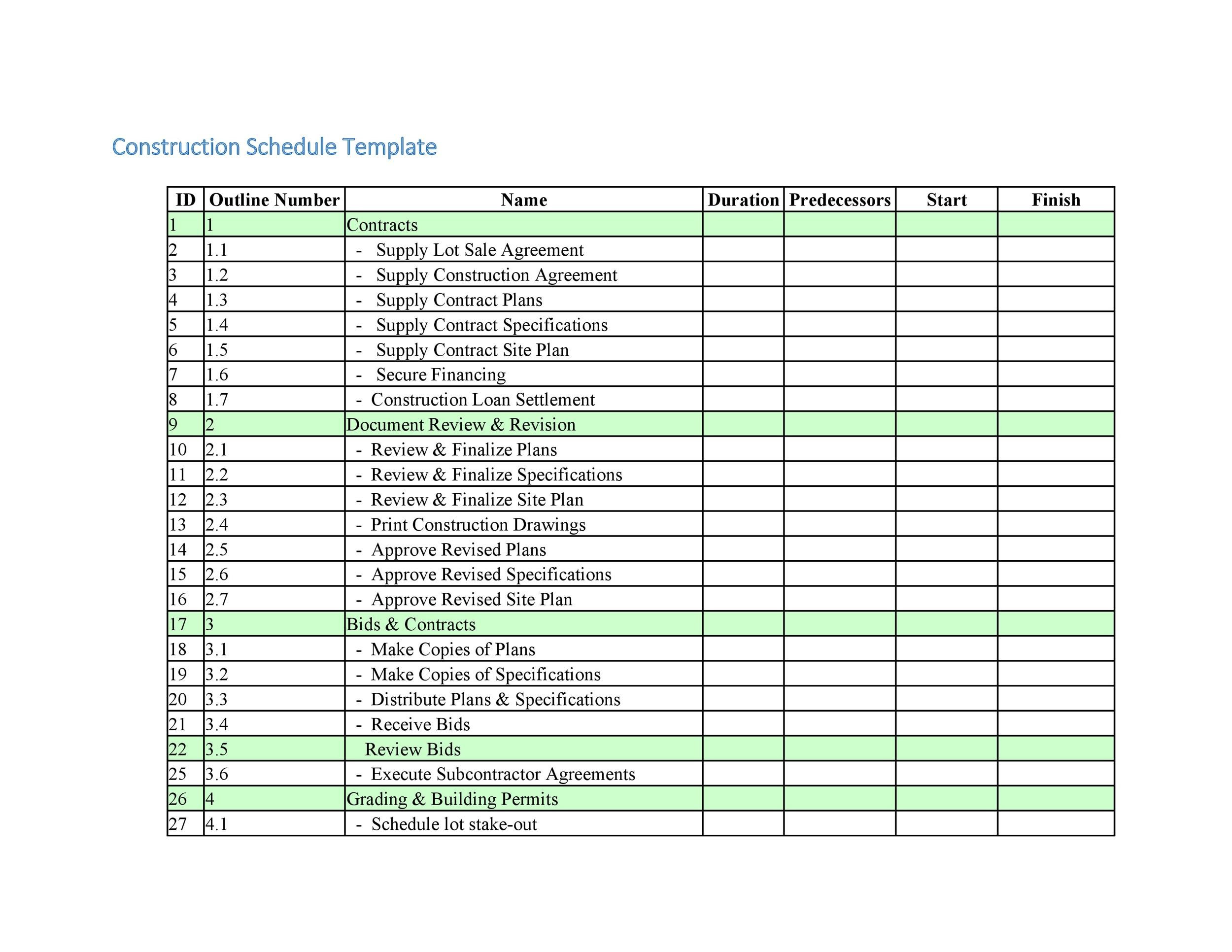 Home Renovation Project Plan Template Excel PDF Template