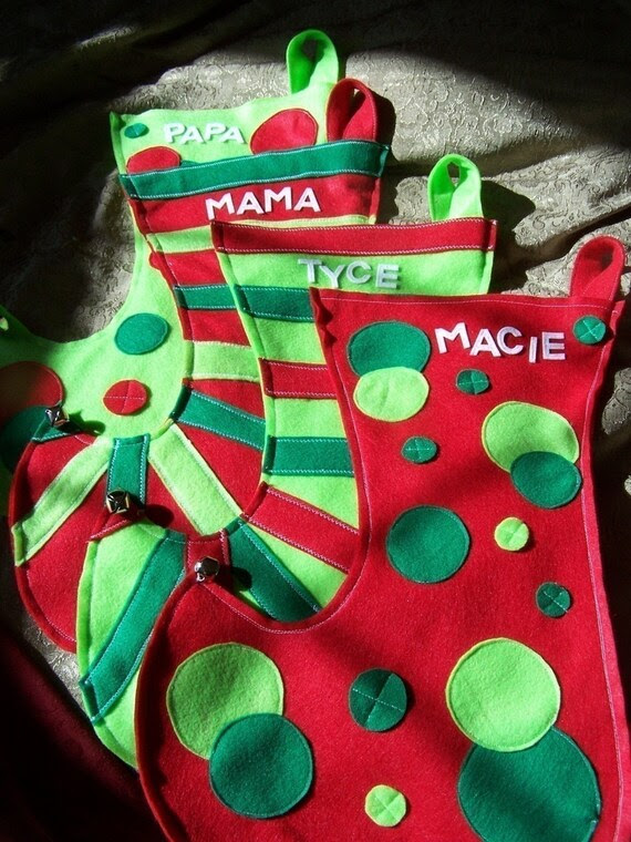 4 for 3 deal Mega Personalized Elf Stocking set of 4