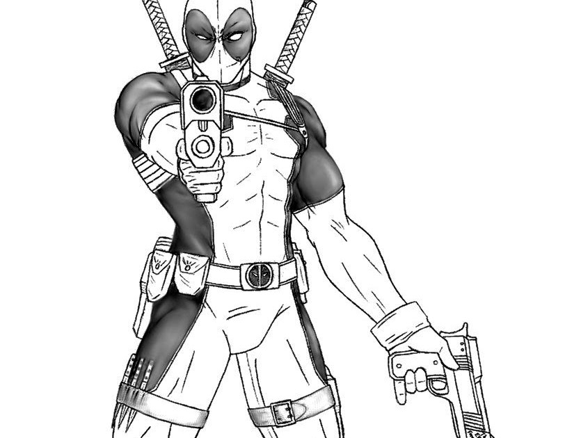 Deadpool shaded drawing