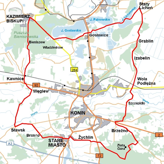 Mapa Konina | Mapa