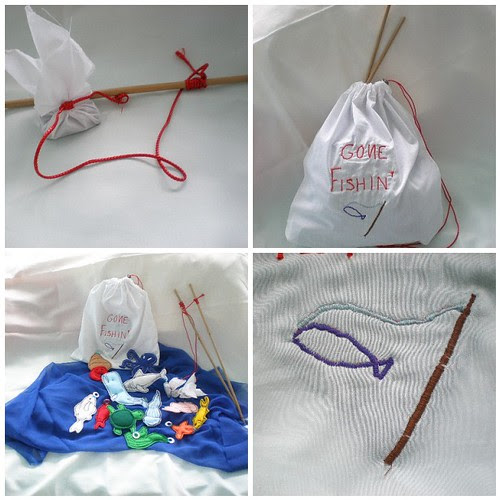 Fish Collage bag and details