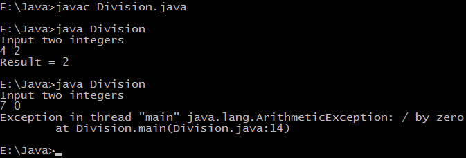 lassana: Java exception handling tutorial with example programs