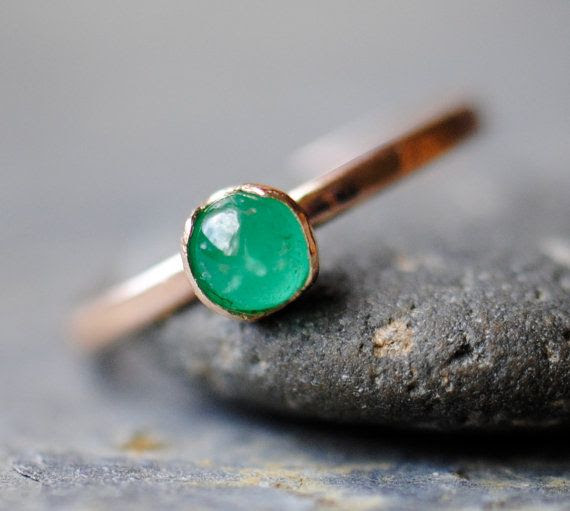 http://www.pinterest.com/pin/147492956516470396/ Genuine Emerald Ring 14k Rose Gold Handmade by DalkullanJewelry, $225.00 someone remind my husand...it'll be 10 this year...