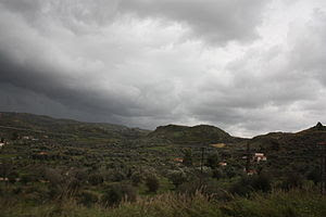 Hills on a cloudy day in the Elis Prefecture o...