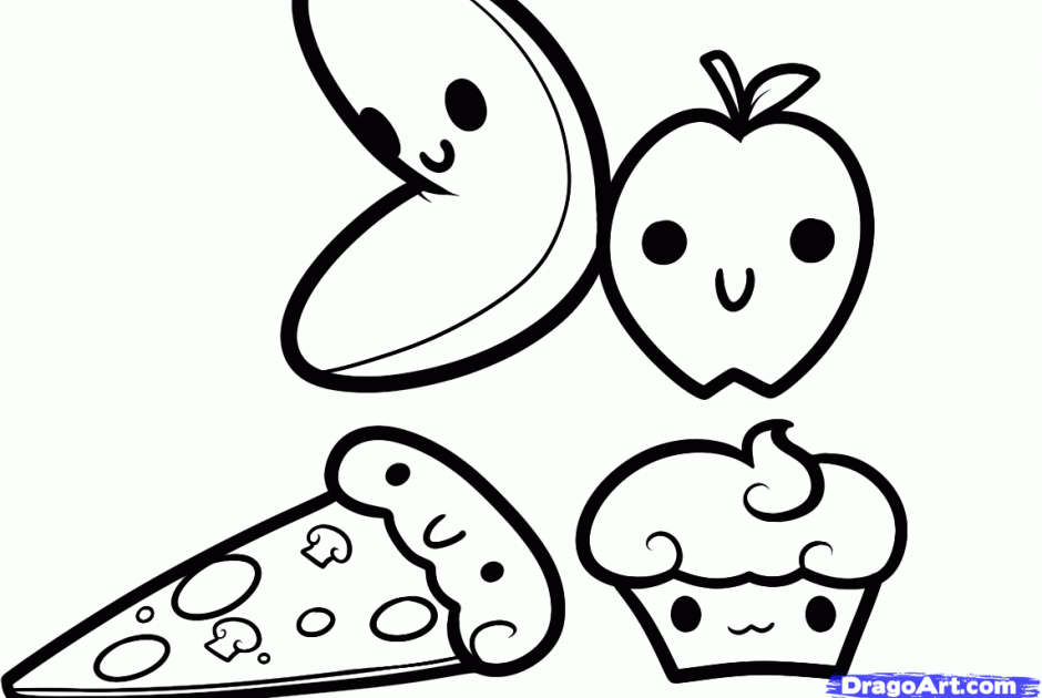 Dessert Kawaii Food Coloring Pages - DEEPINSIDEGROOVE