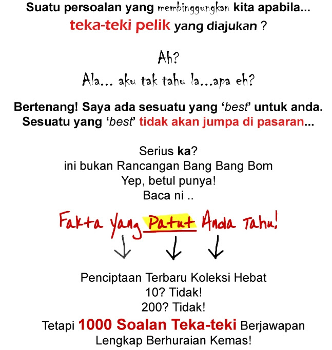 Soalan Teka Teki Lawak  Contoh Teka Teki Paling Susah Dan Jawapan Yang