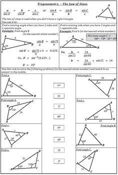 The Law Of Sines Worksheet Answers - worksheet