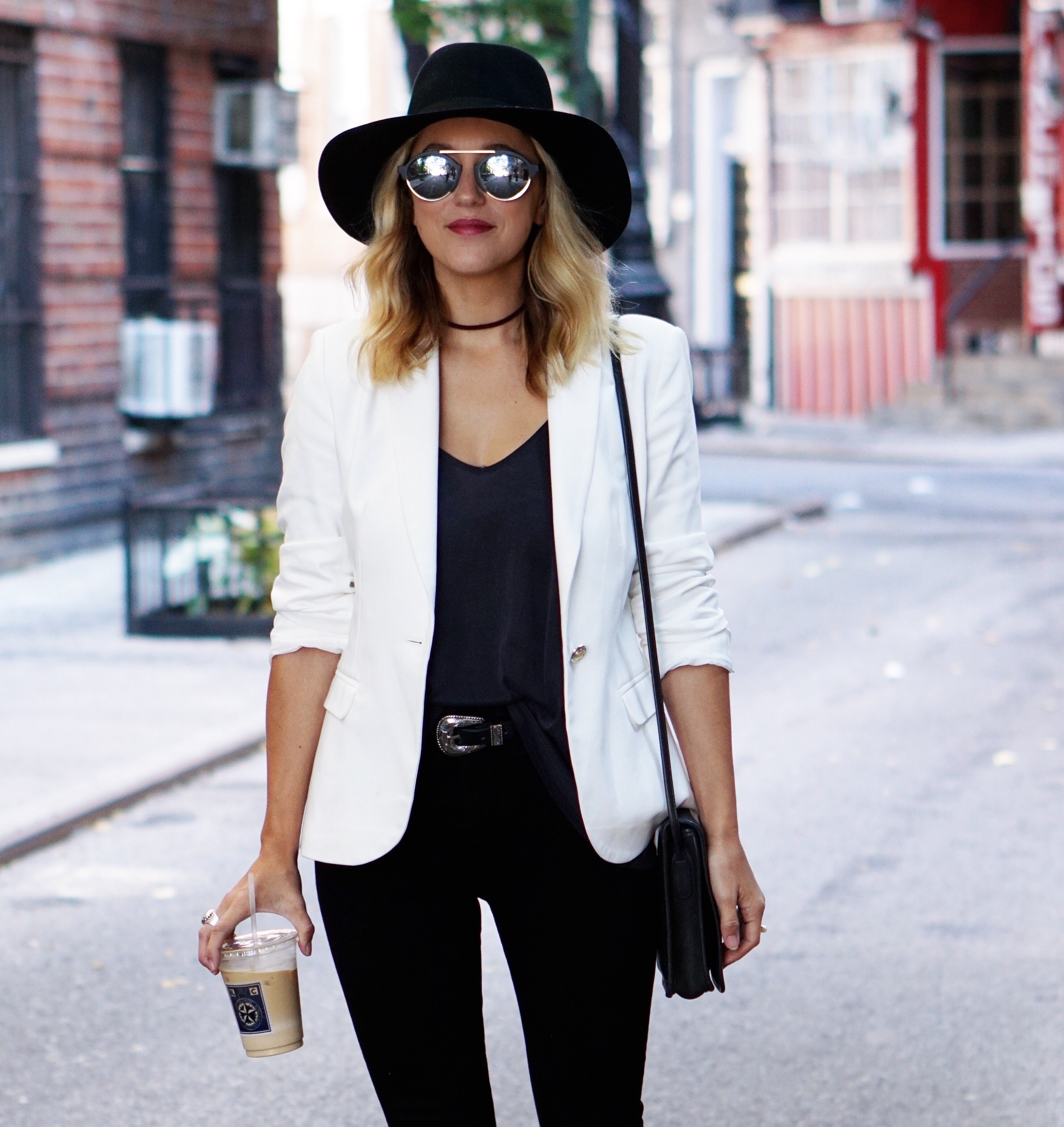 how to wear a white blazer in the fall