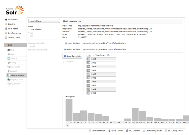 Apache Solr 4.0 admin screenshot Apache Solr 4.0 admin screenshot